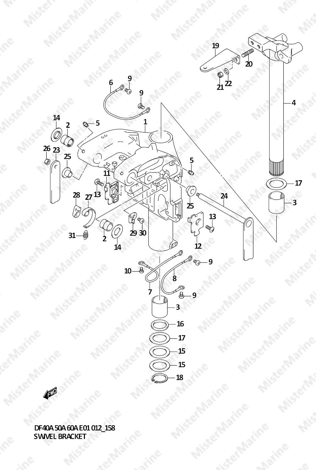 FIG.158 (2-C-4) SWIVEL BRACKET (DF40AST E34)