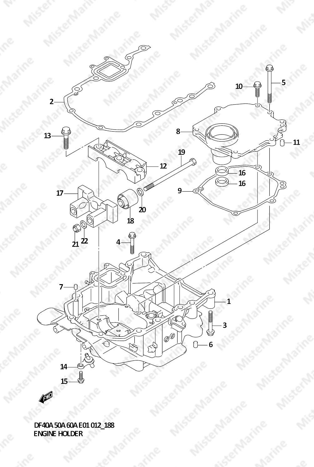 FIG.188 (2-E-10) ENGINE HOLDER (DF40AST E34)