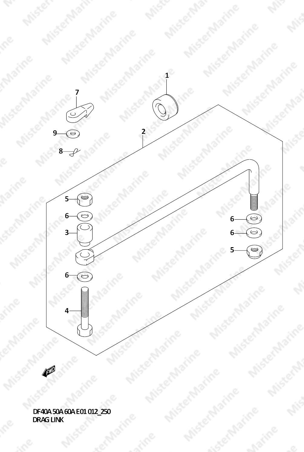 FIG.250 (2-J-15) DRAG LINK (DF40AST E34)