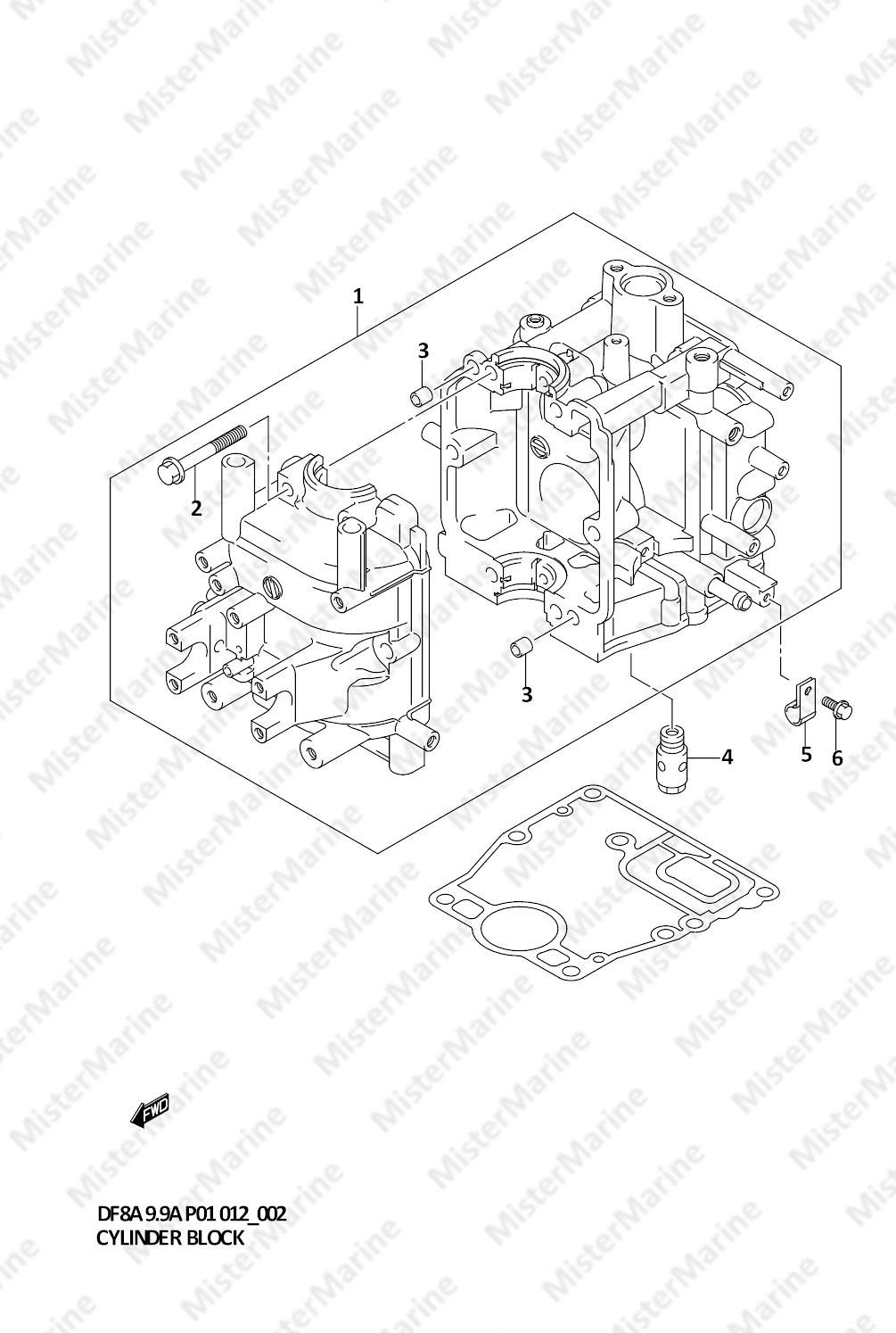 FIG.2 (1-B-3) CYLINDER BLOCK