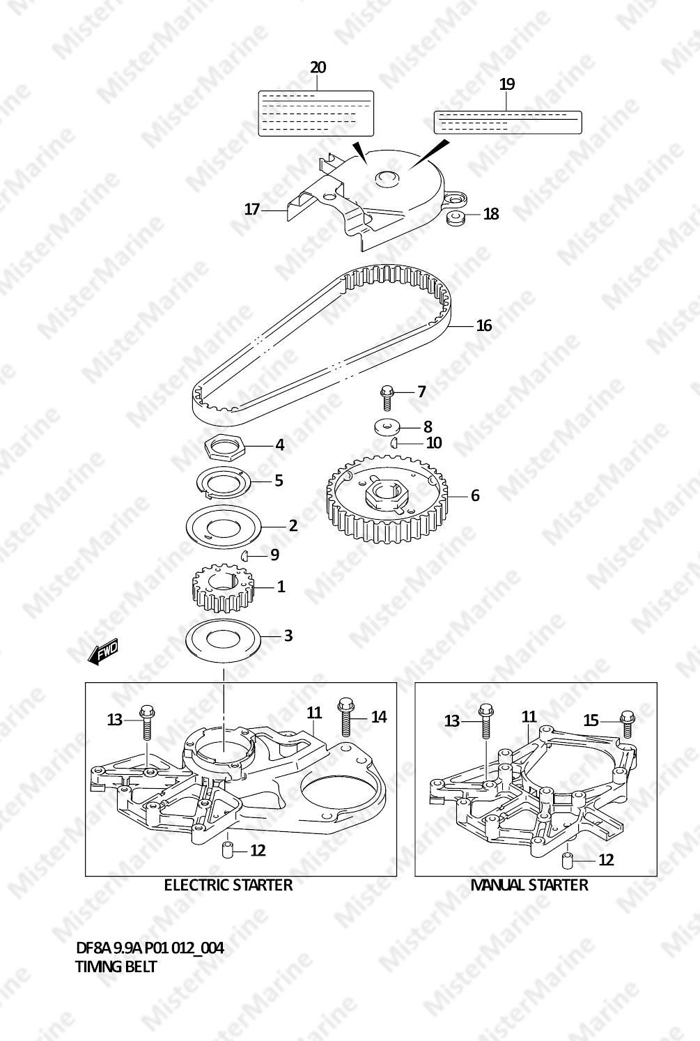 FIG.4 (1-B-5) TIMING BELT (DF8A P01)