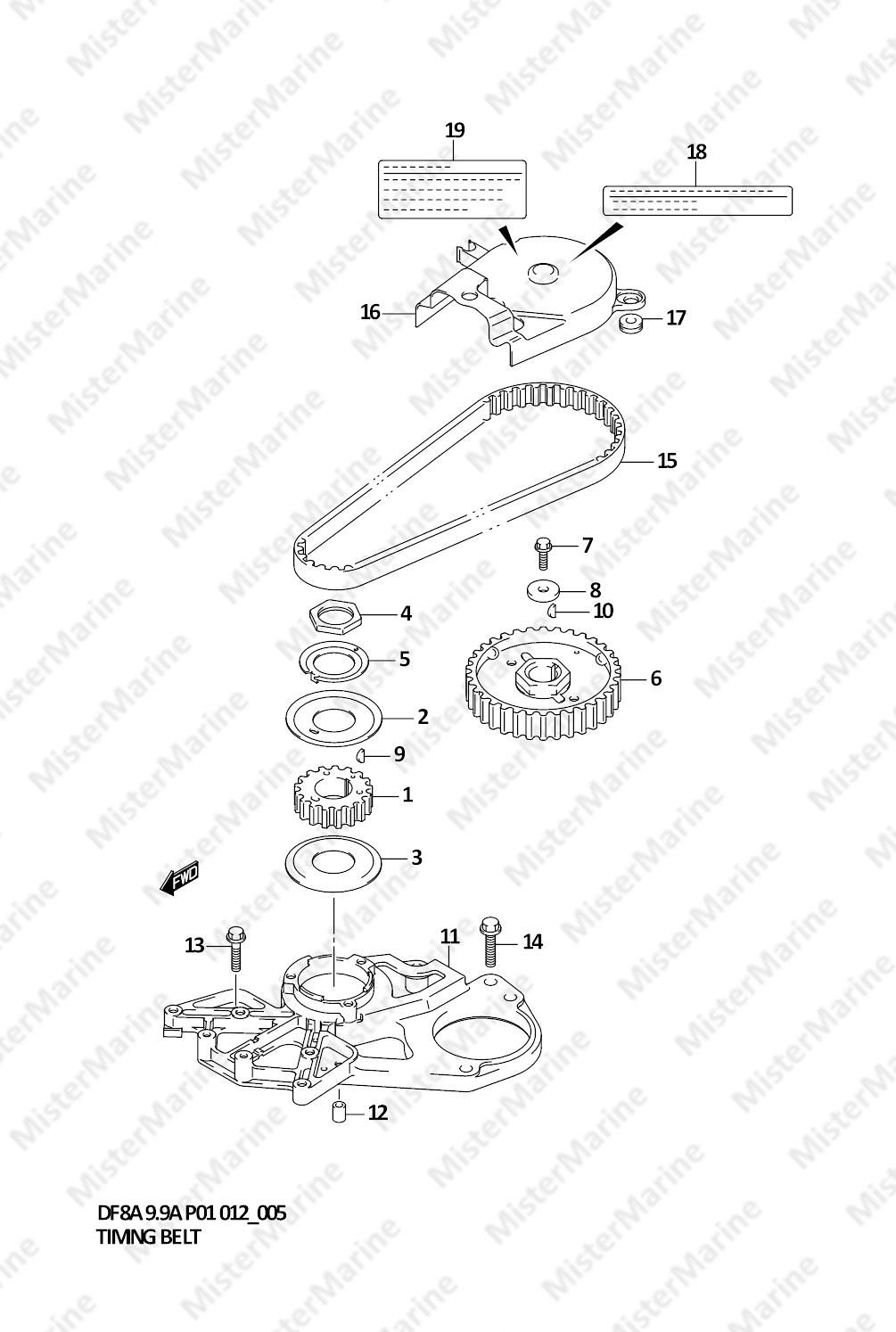 FIG.5 (1-B-6) TIMING BELT (DF8AR P01)