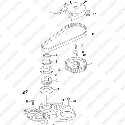 FIG.5 (1-B-6) TIMING BELT (DF8AR P01)