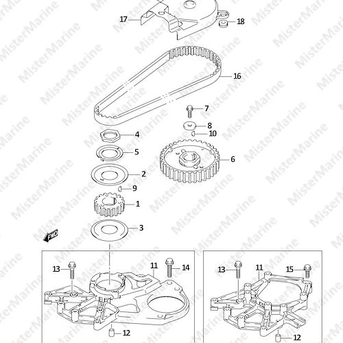 FIG.6 (1-B-7) TIMING BELT (DF9.9A P01)