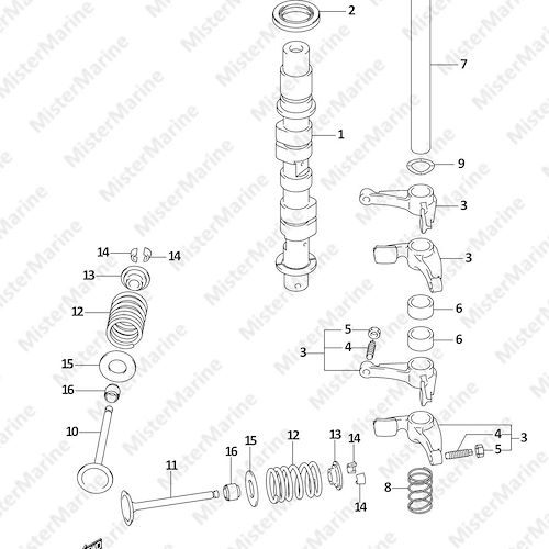 FIG.10 (1-B-11) CAMSHAFT (DF9.9A P01)