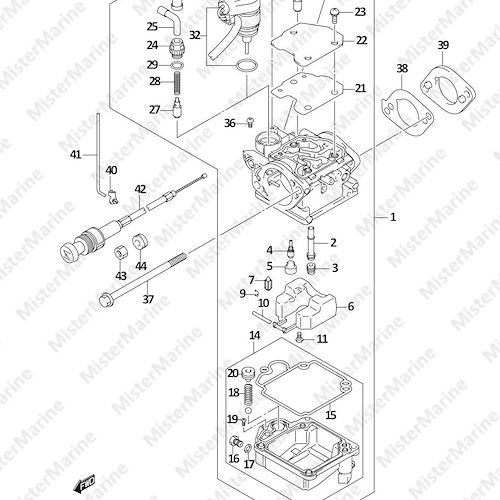 FIG.15 (1-C-3) CARBURETOR (DF9.9A P01)