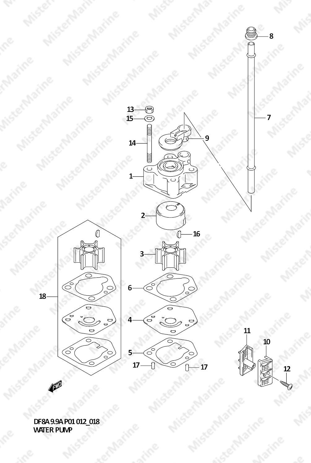 FIG.18 (1-C-8) WATER PUMP