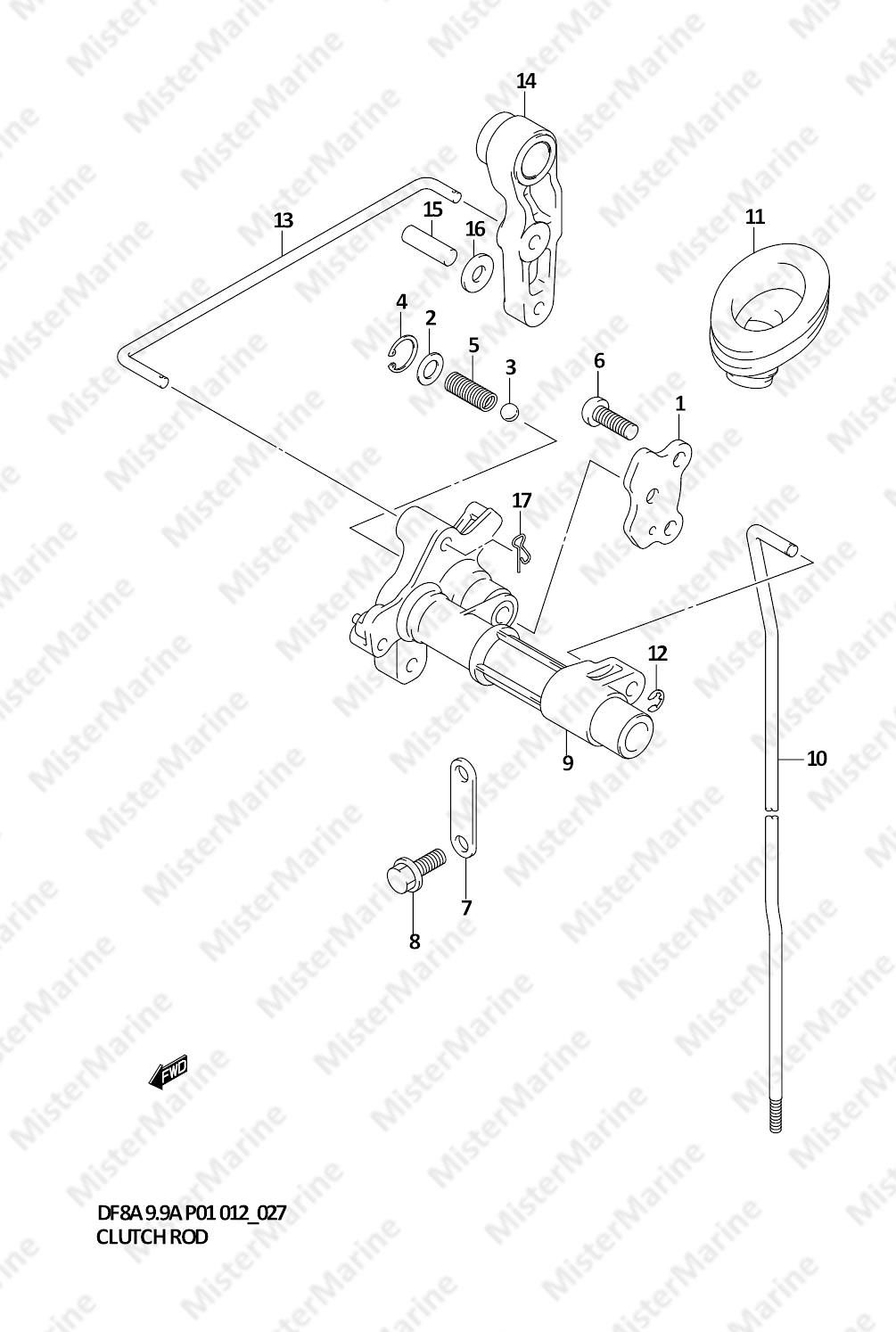 FIG.27 (1-D-3) CLUTCH ROD (DF8AR P01)