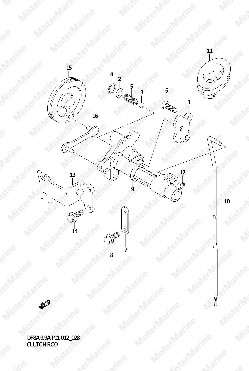 FIG.28 (1-D-4) CLUTCH ROD (DF9.9A P01)