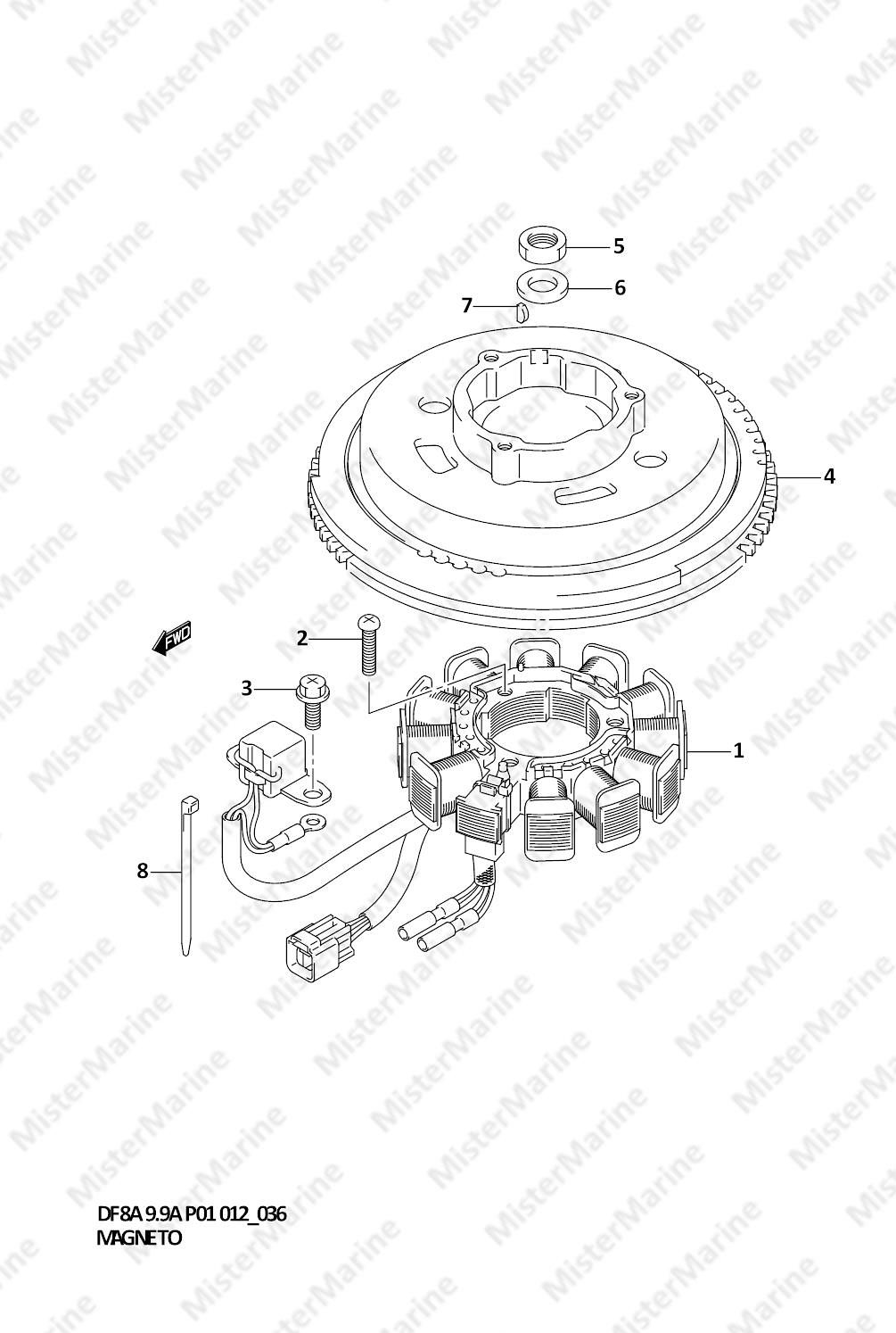 FIG.36 (1-D-13) MAGNETO (DF9.9AR P01)