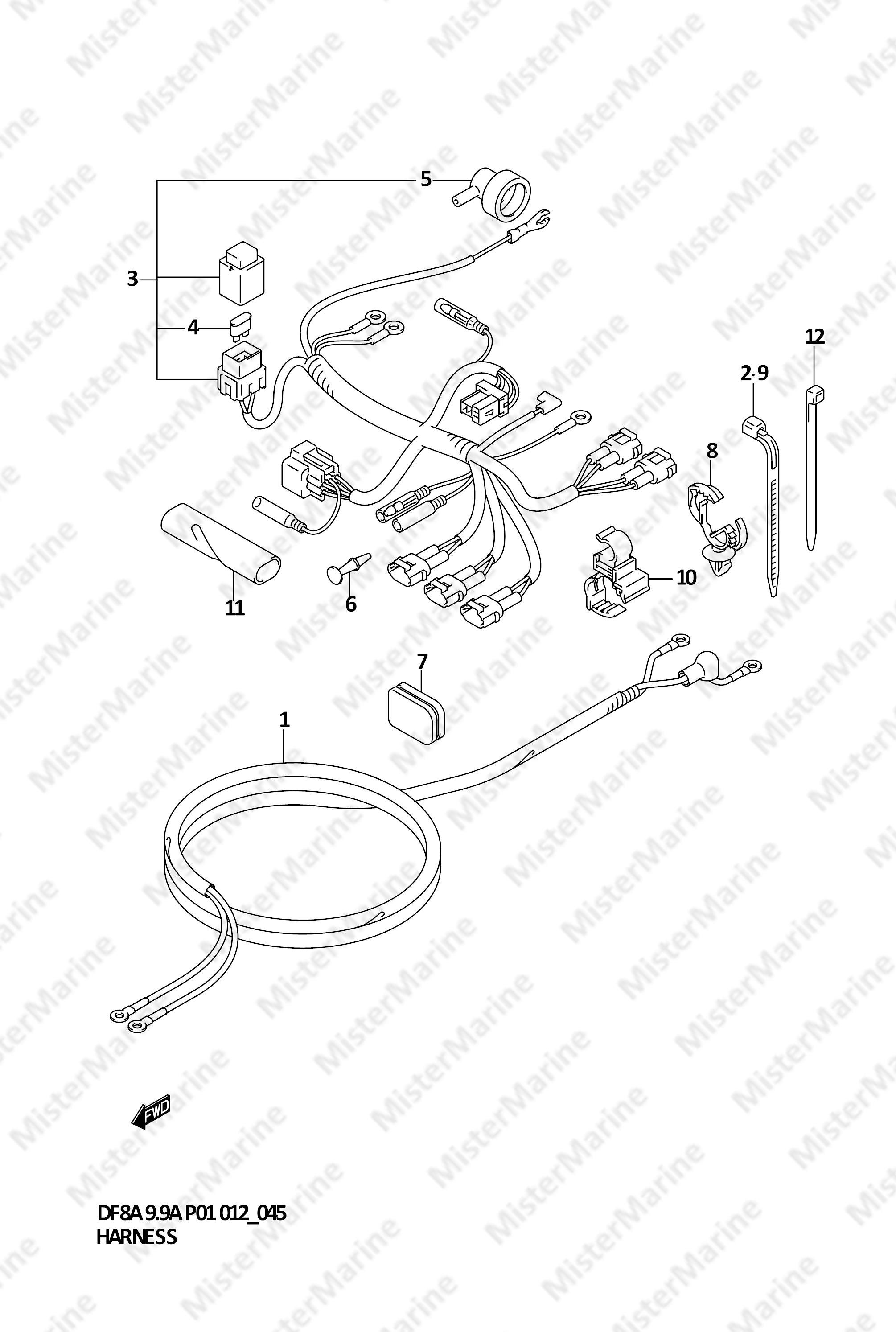 FIG.45 (1-E-8) HARNESS (DF8A P01)