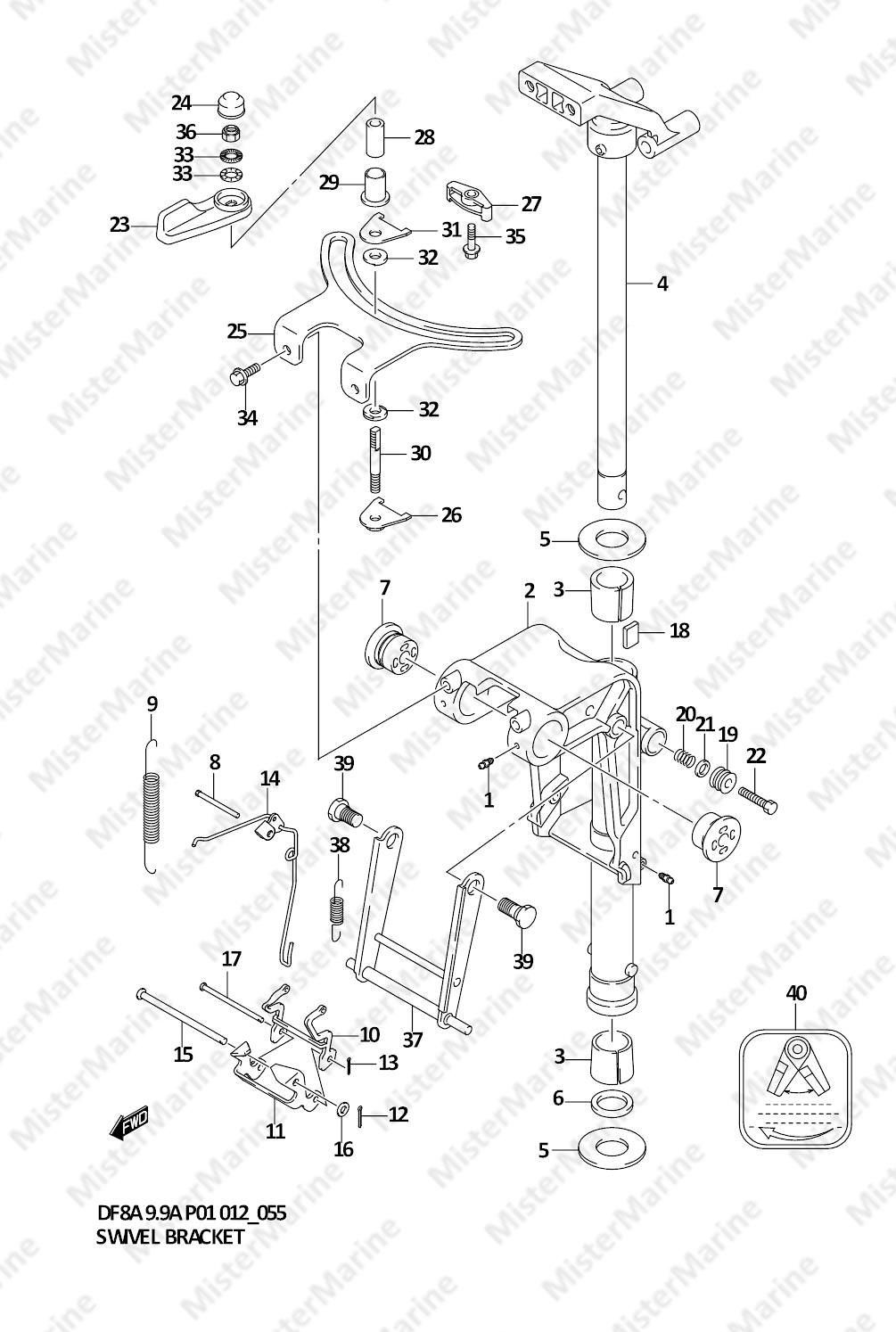 FIG.55 (1-F-5) SWIVEL BRACKET (DF9.9A P01)