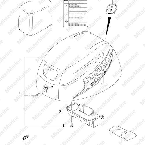 FIG.65 (1-G-3) ENGINE COVER (DF8AR P01)