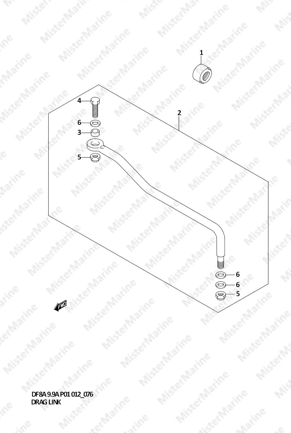 FIG.76 (1-H-6) DRAG LINK (DF9.9AR P01)