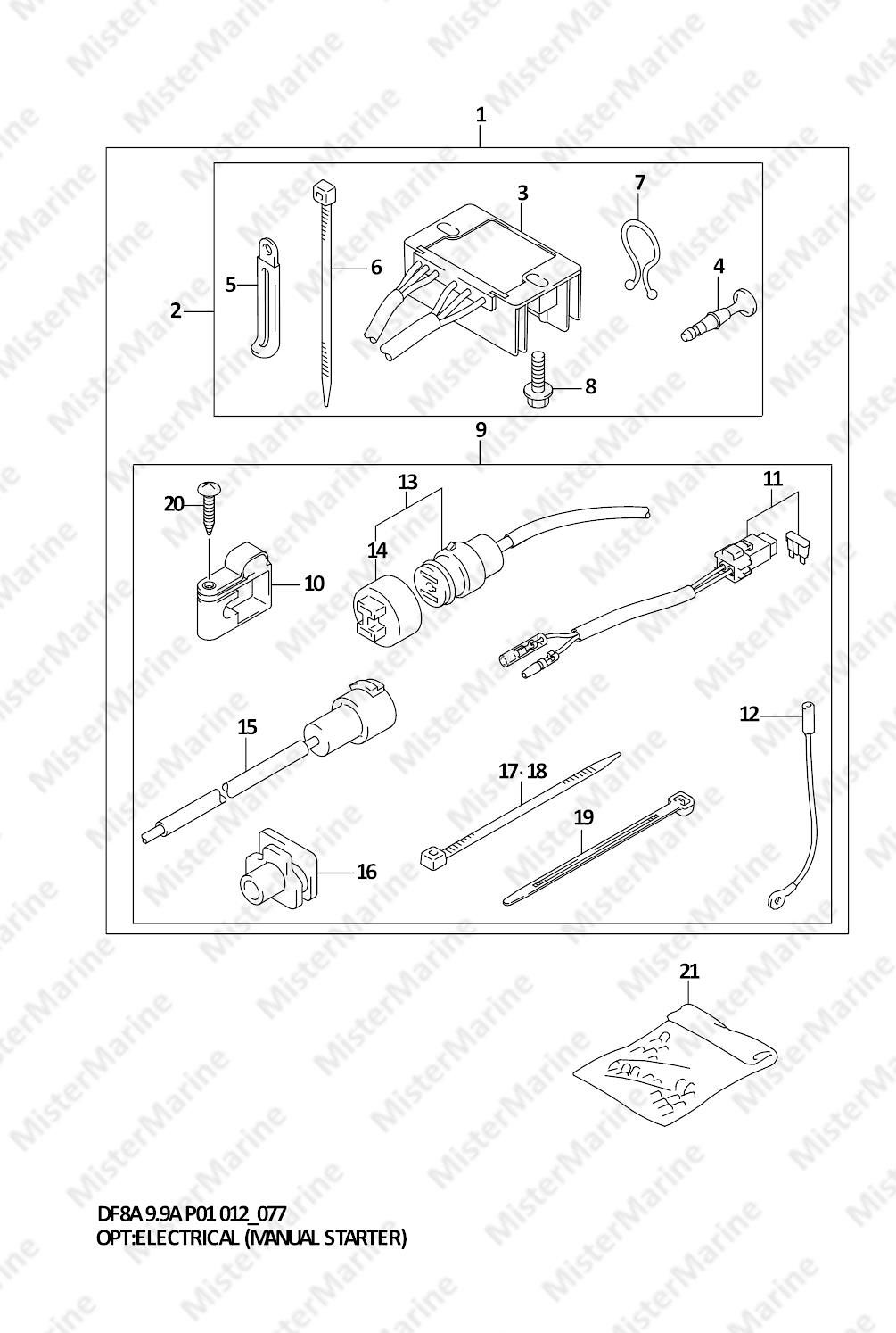 FIG.77 (1-H-7) OPT:ELECTRICAL (MANUAL STARTER) (DF8A P01)