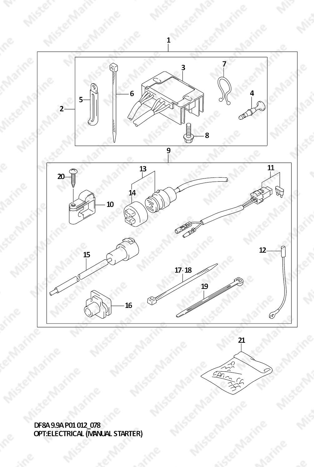FIG.78 (1-H-8) OPT:ELECTRICAL (MANUAL STARTER) (DF9.9A P01)