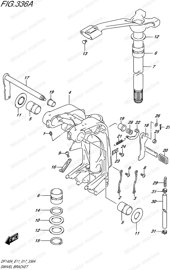 FIG 336C SWIVEL BRACKET (DF100A DF115A)
