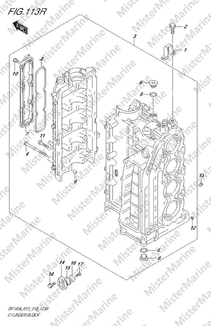 FIG.113R (1-C-3) CYLINDER BLOCK (DALLA MATRICOLA 510550)