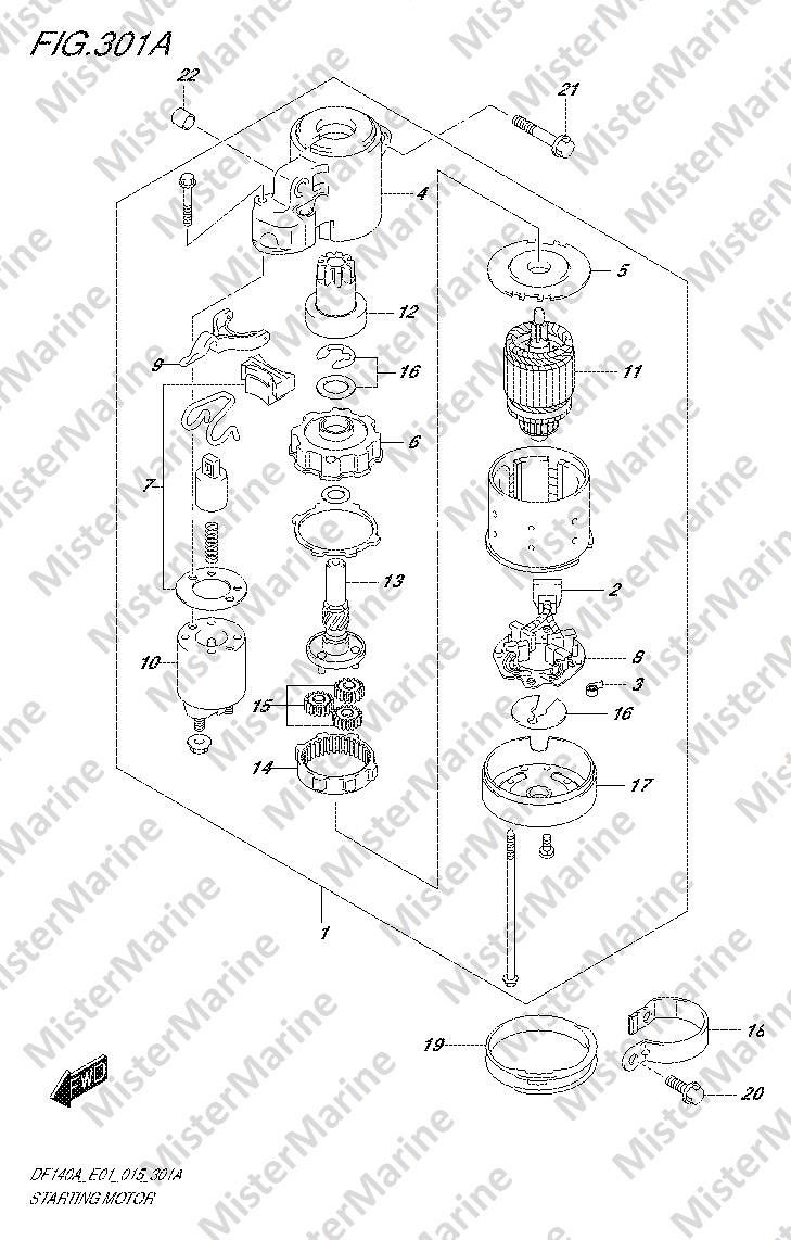 FIG.301A (1-K-12) STARTING MOTOR