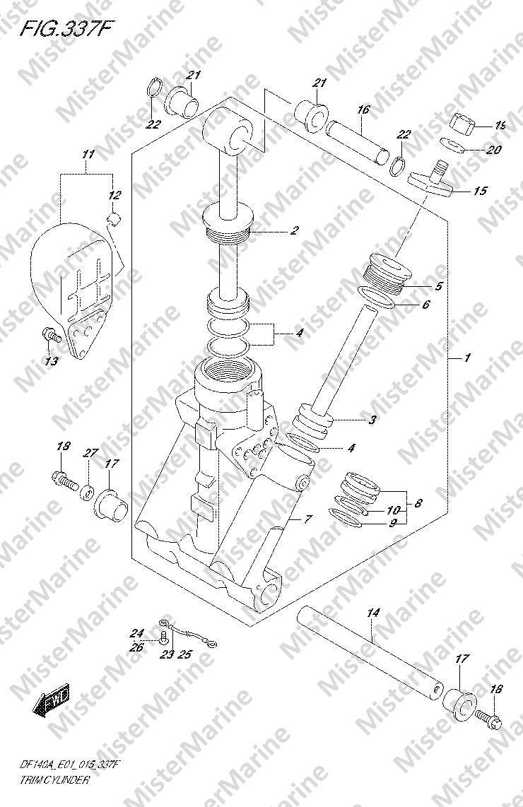 FIG.337F (2-E-4) TRIM CYLINDER (DF140AT)