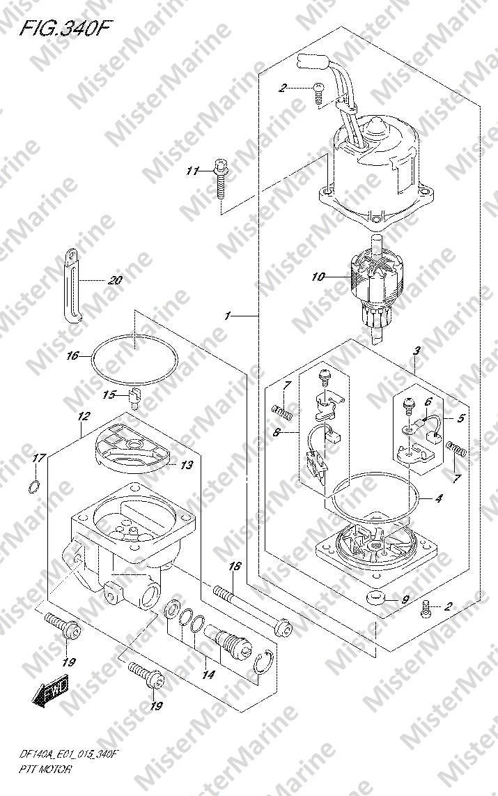 FIG.340F (2-E-13) PTT MOTOR (DF140AT E01)