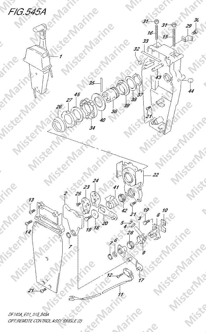 FIG.545A (3-B-11) OPT:REMOTE CONTROL ASSY SINGLE (2) (DF140AT E01)