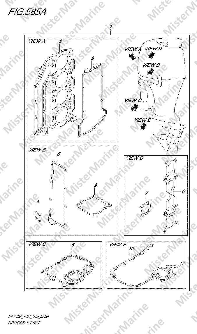 FIG.585A (3-D-6) OPT:GASKET SET
