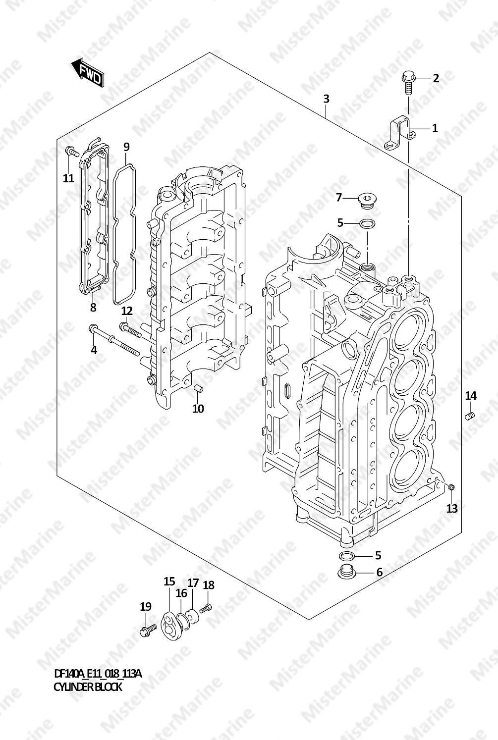 FIG.113A (1-B-3) CYLINDER BLOCK