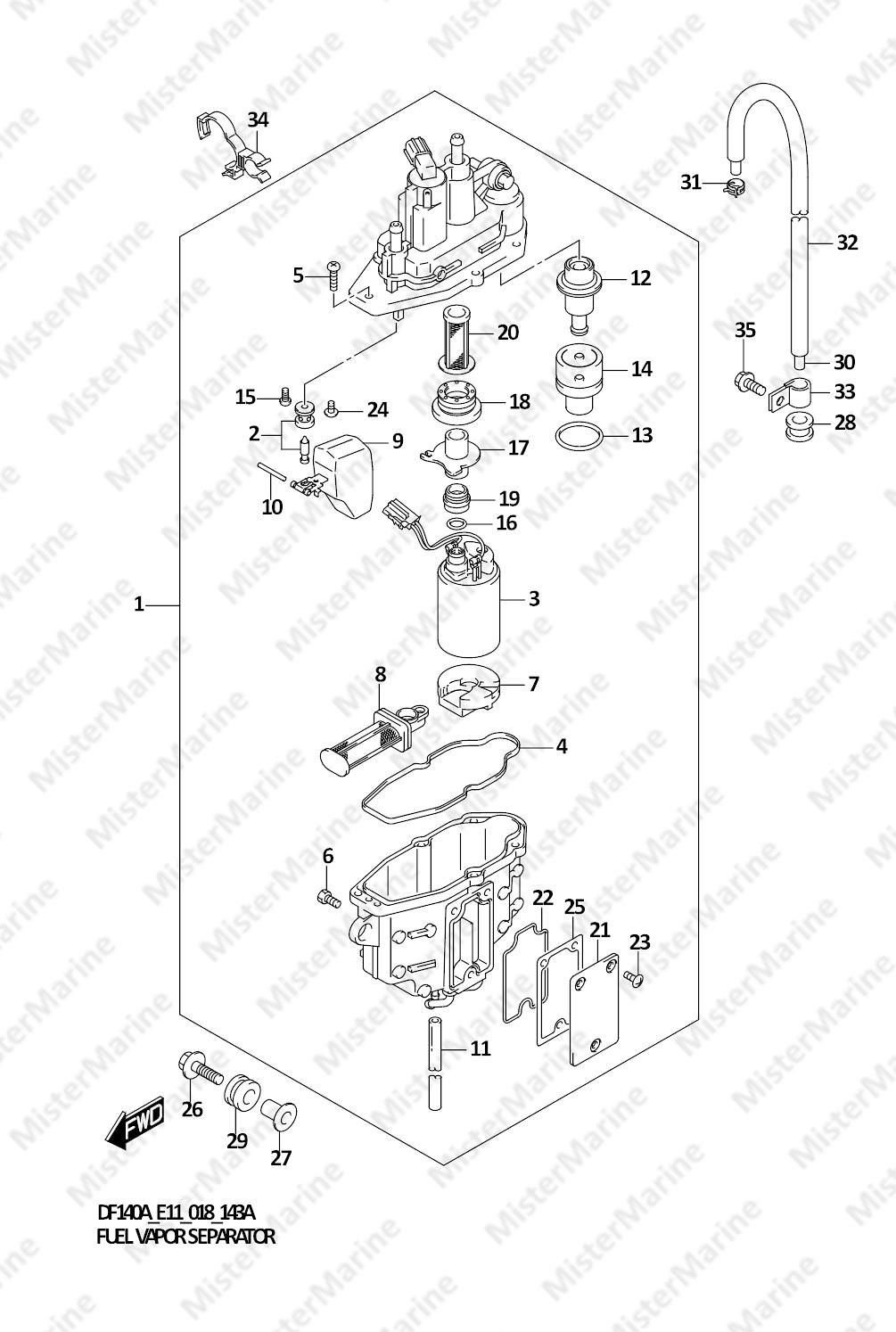 FIG.143A (1-B-12) FUEL VAPOR SEPARATOR (E11)(E03)