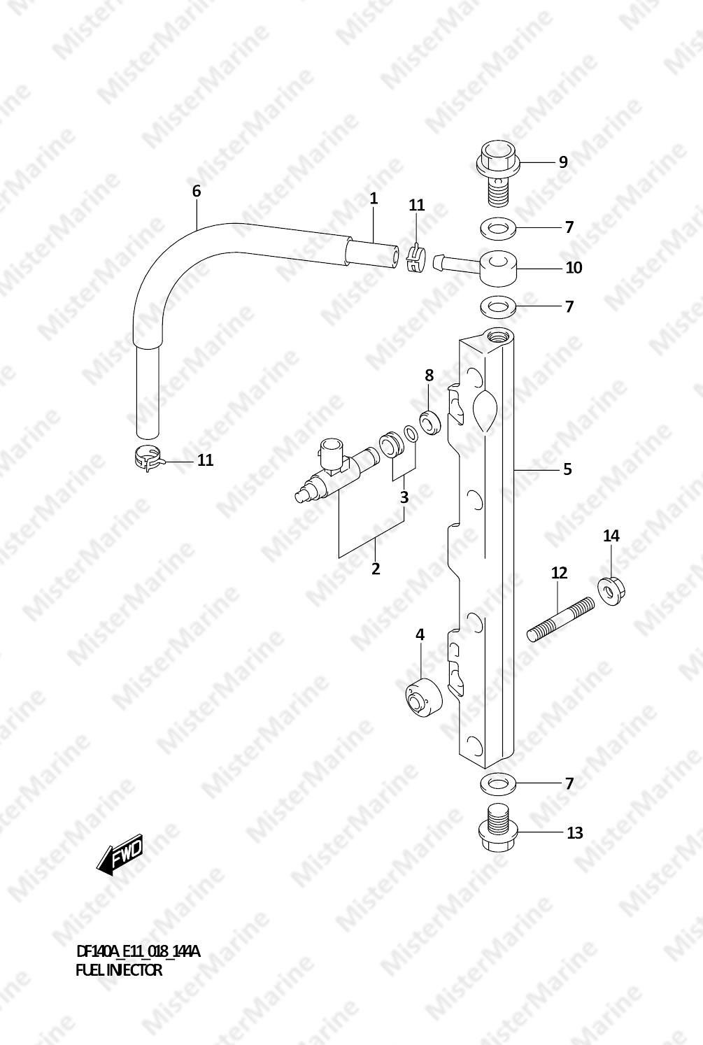 FIG.144A (1-C-2) FUEL INJECTOR (E11)(E03)
