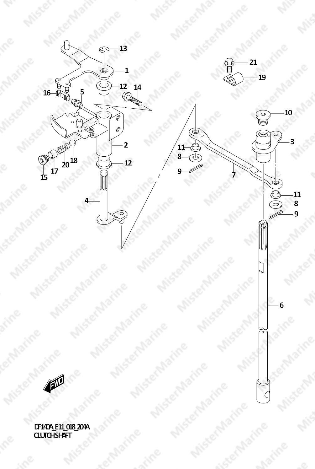 FIG.204A (1-D-2) CLUTCH SHAFT