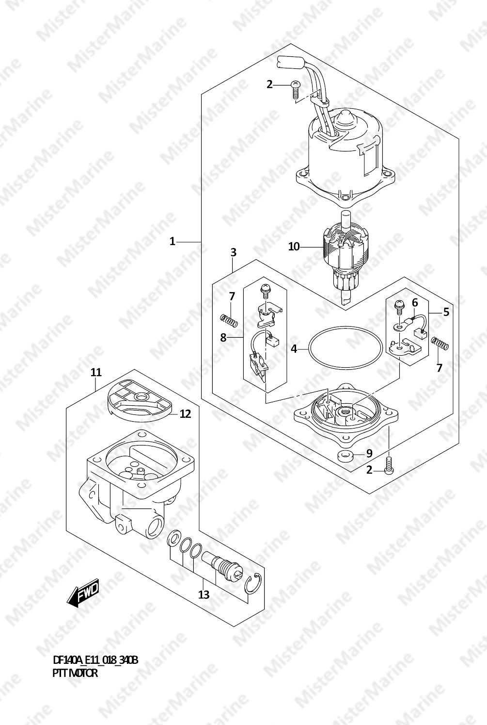 FIG.340B (1-G-8) PTT MOTOR (DF140AT)