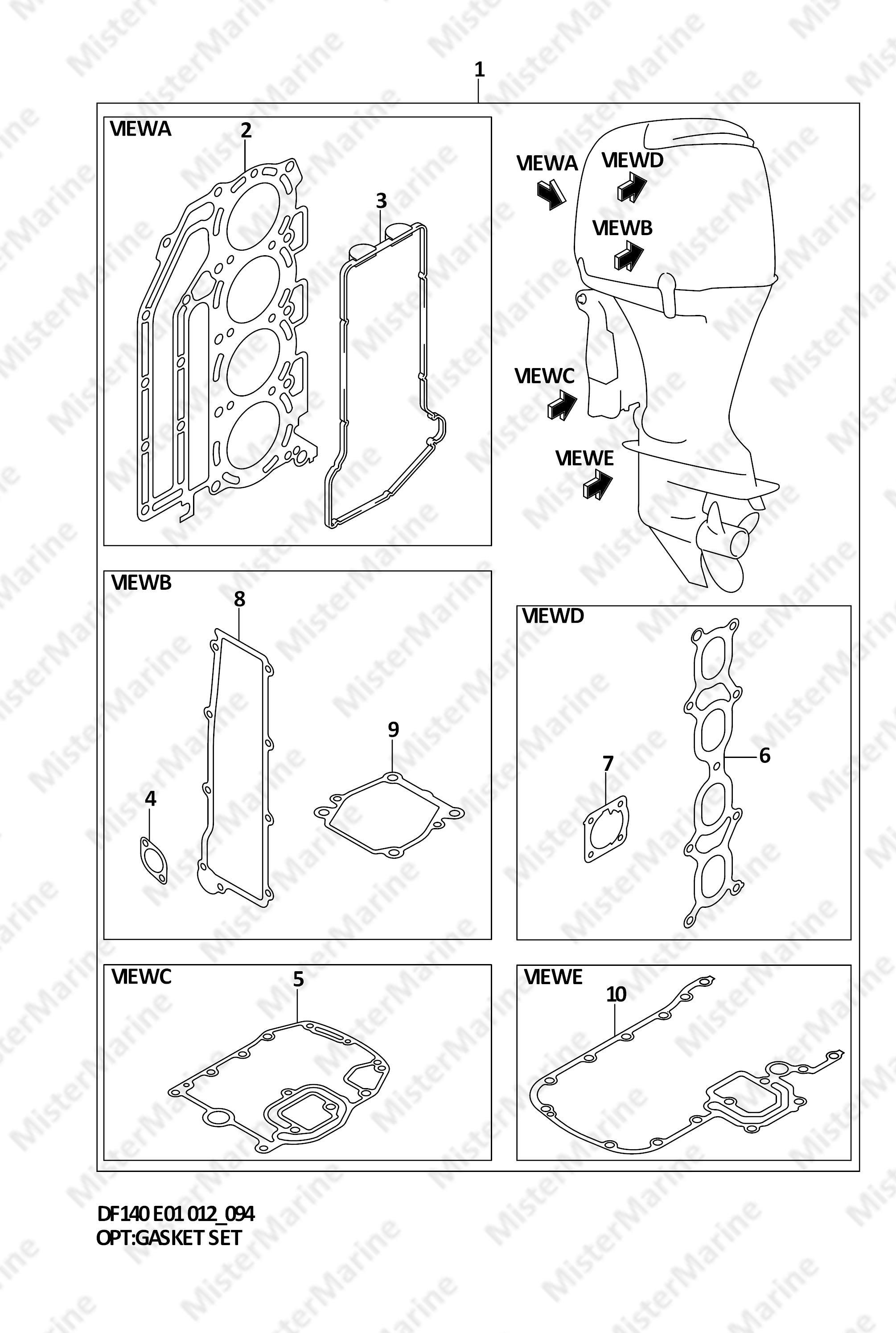 FIG.94 (1-J-6) SERIE GUARNIZIONI