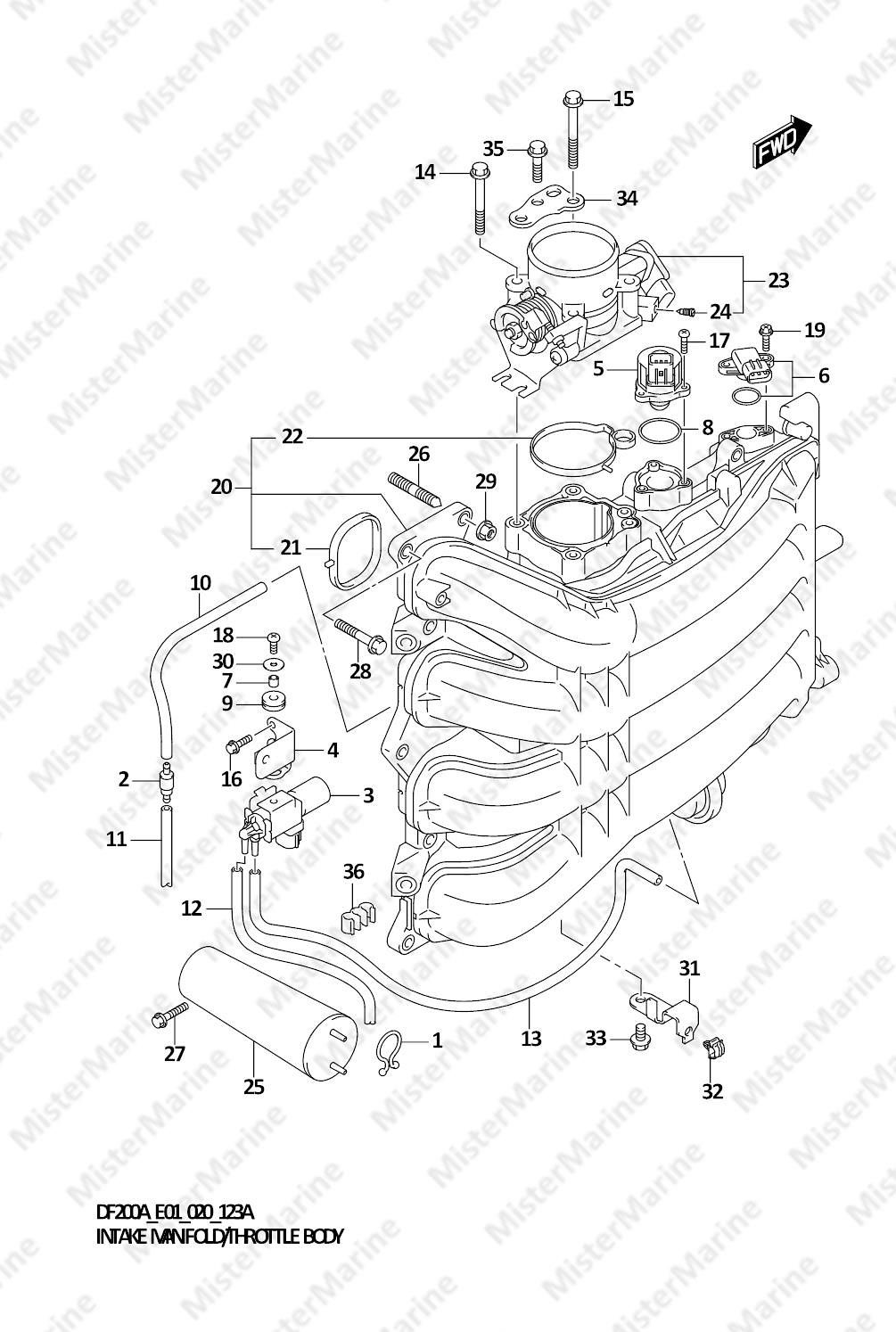 FIG.123A (1-C-2) INTAKE MANIFOLD/THROTTLE BODY