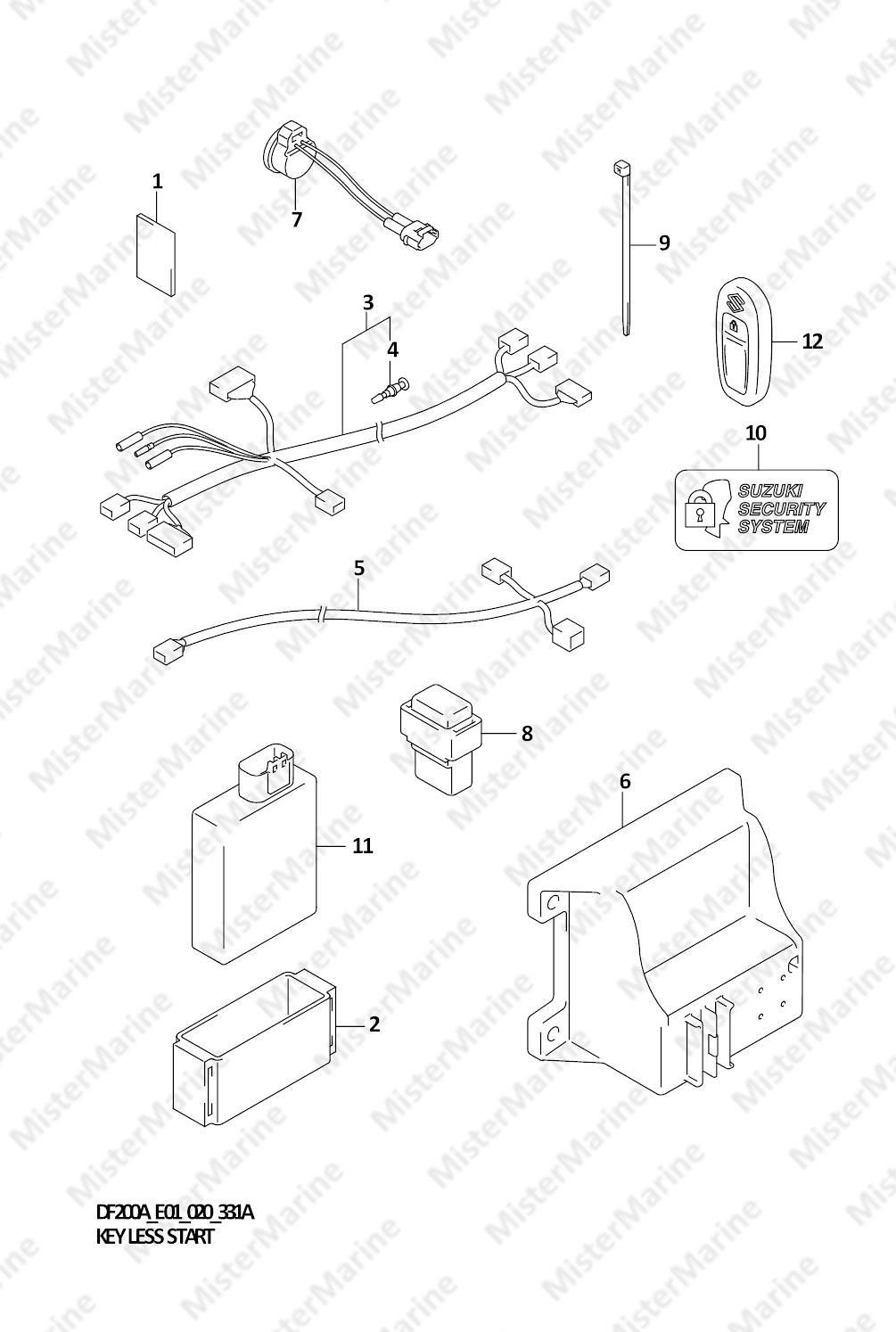 FIG.331A (1-F-11) KEY LESS START (DF200AT E01)(DF175AT E01)(DF150AT E01)