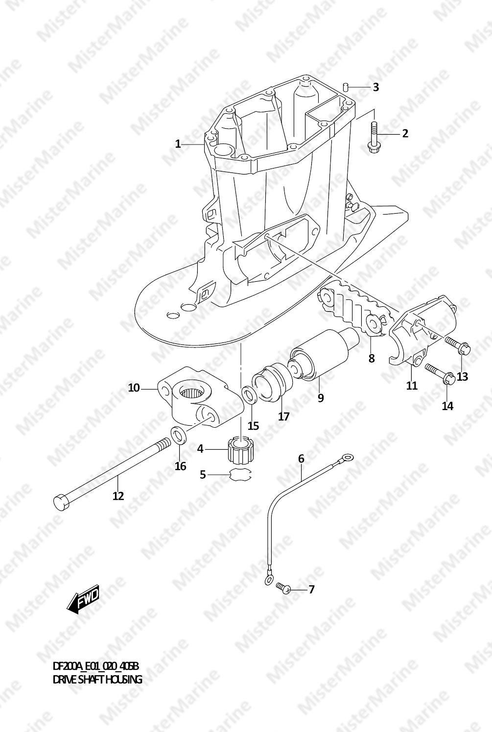 FIG.405B (1-G-10) DRIVE SHAFT HOUSING (DF200AZ)