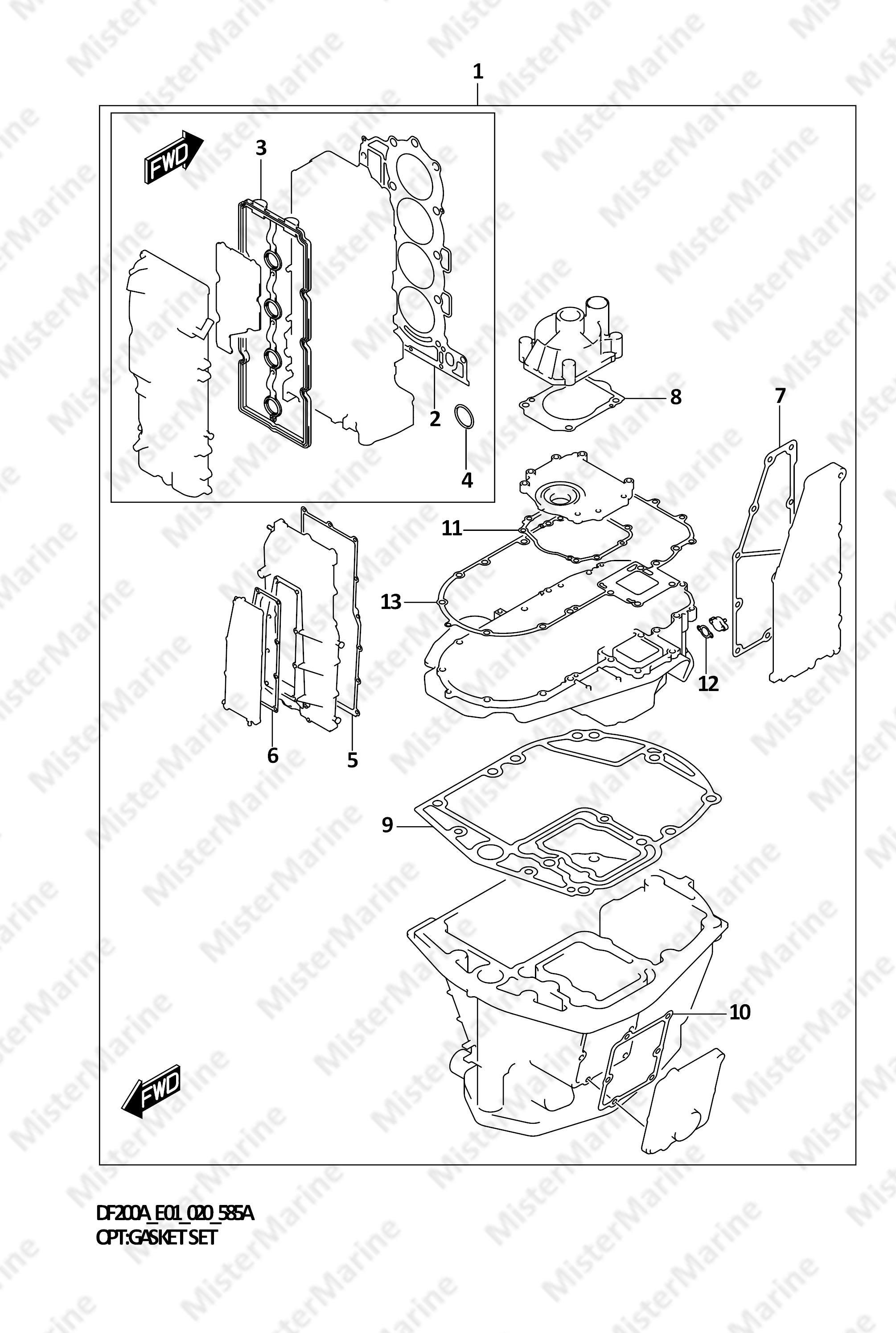 FIG.585A (1-J-15) OPT:GASKET SET