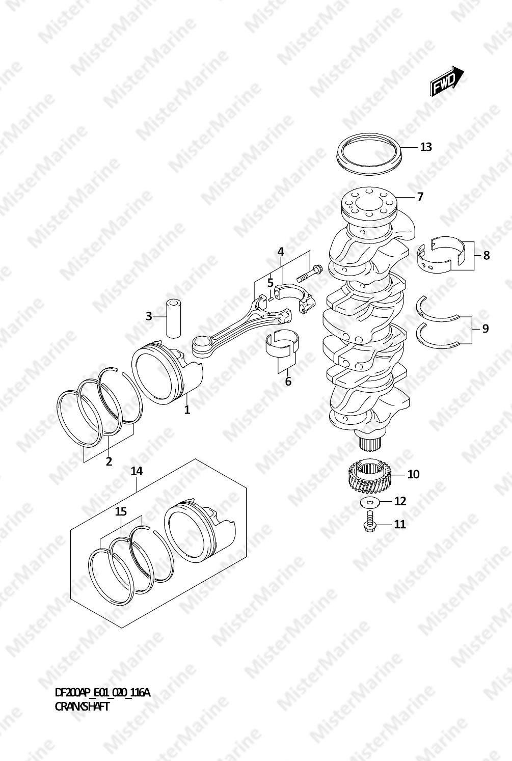 FIG.116A (1-B-4) CRANKSHAFT