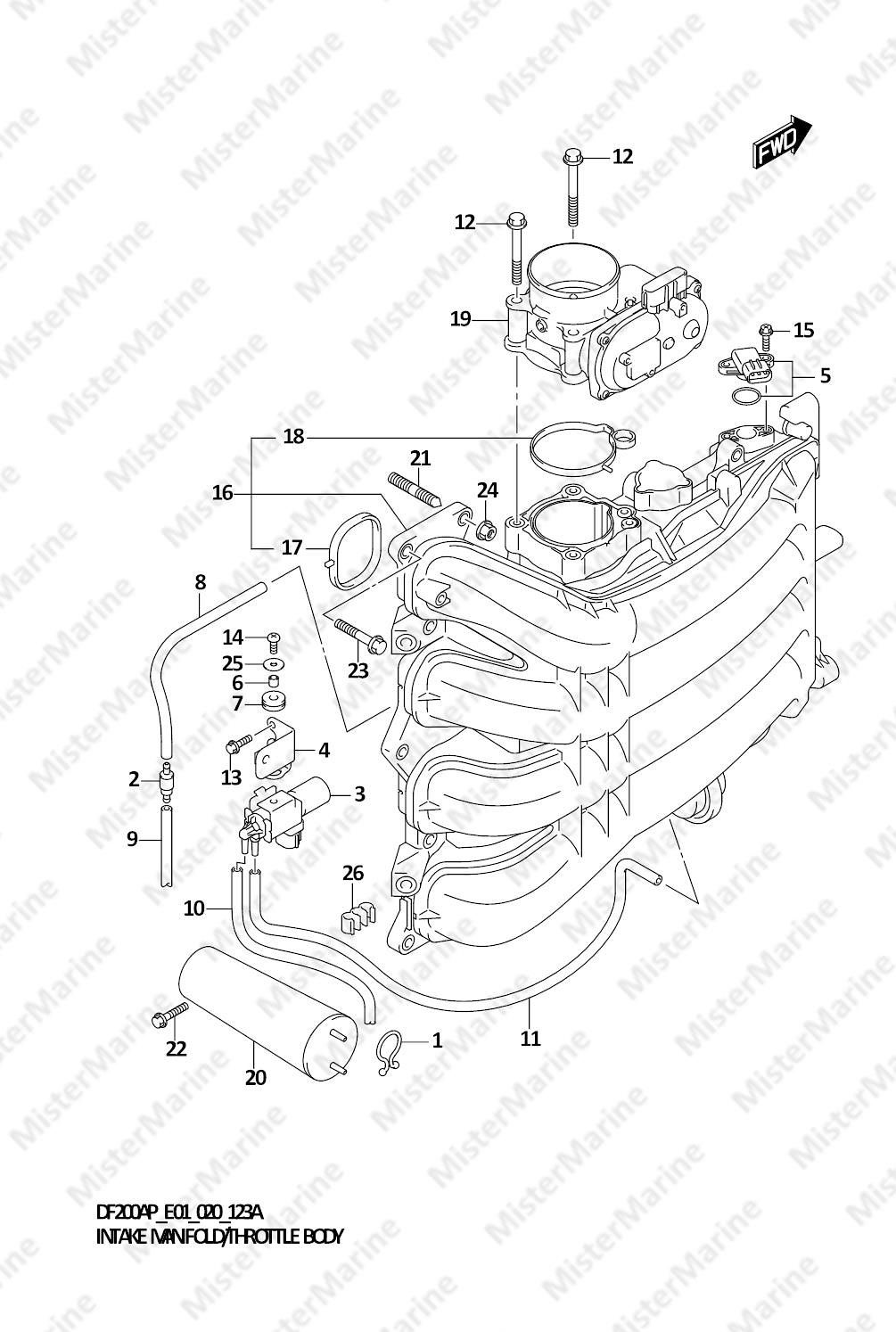 FIG.123A (1-B-13) INTAKE MANIFOLD/THROTTLE BODY