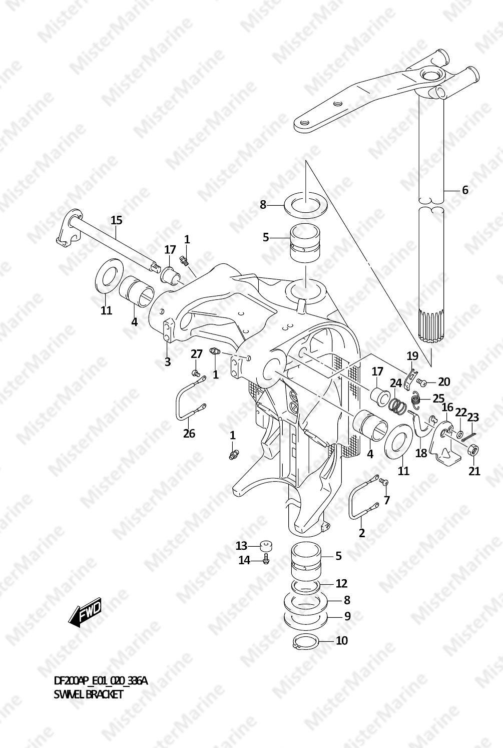 FIG.336A (1-F-3) SWIVEL BRACKET (DF150AP)(DF175AP)