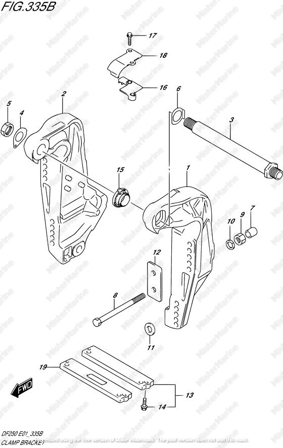 STAFFE SUPPORTO MOTORE DF200TL