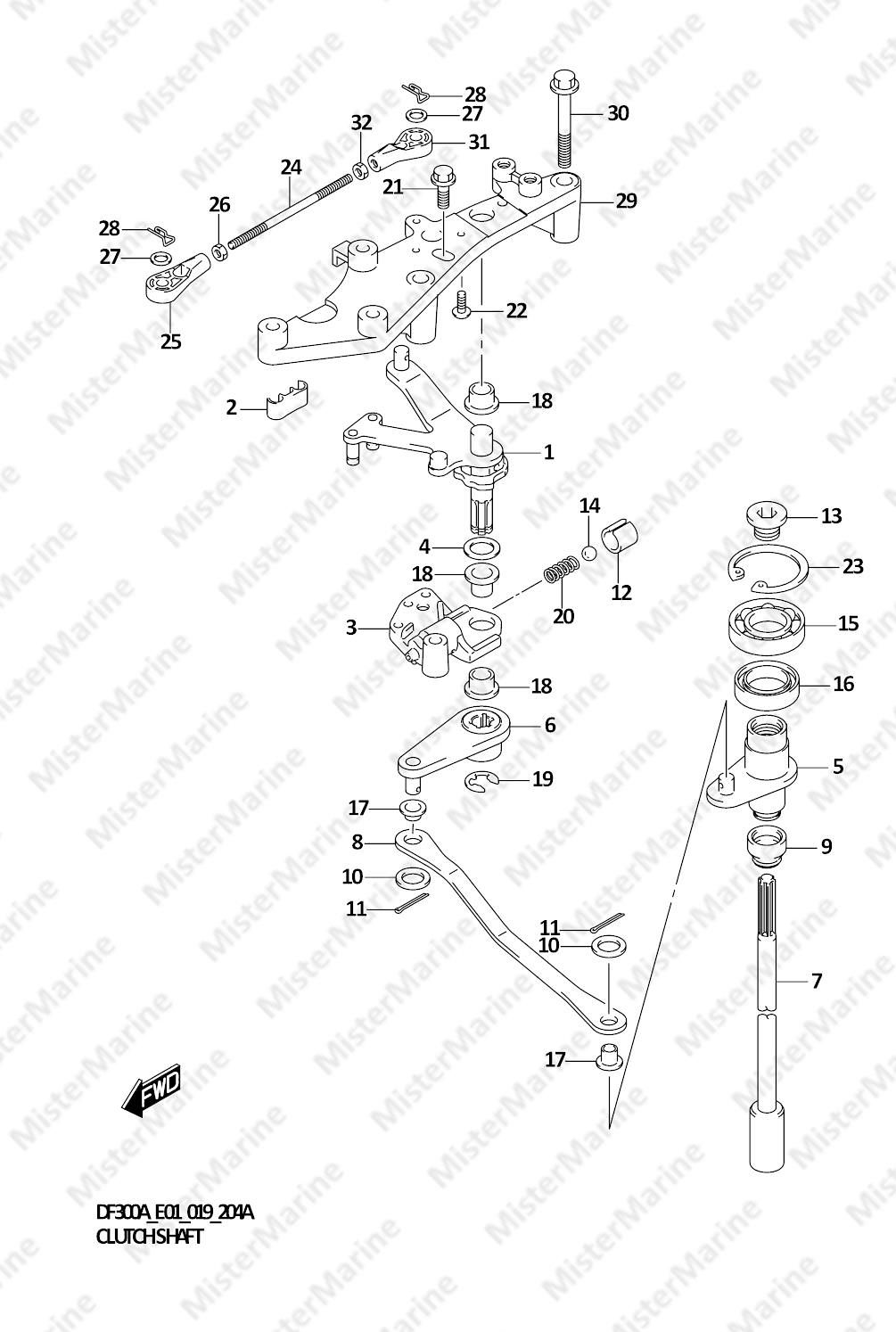 FIG.204A (1-D-4) CLUTCH SHAFT