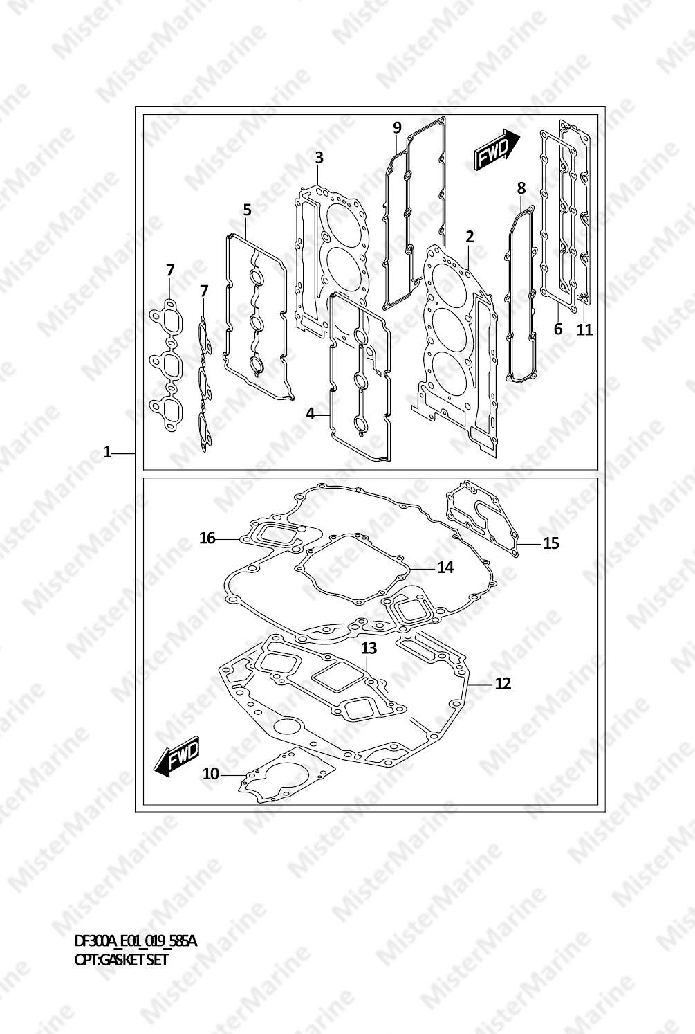 FIG.585A (1-G-12) OPT:GASKET SET