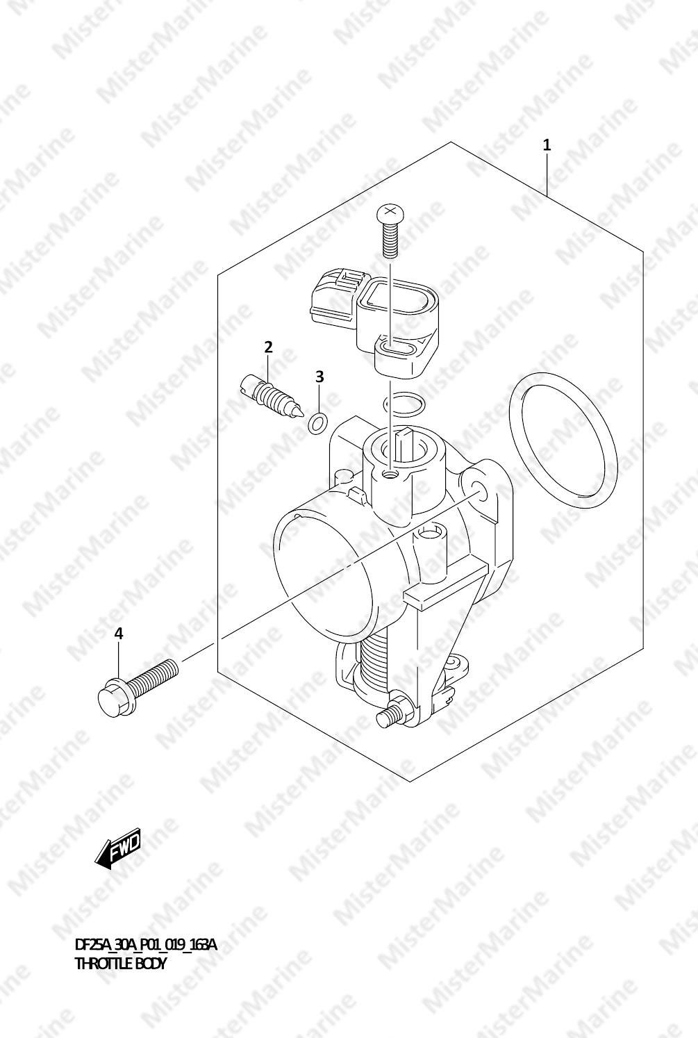 FIG.163A (1-C-6) THROTTLE BODY