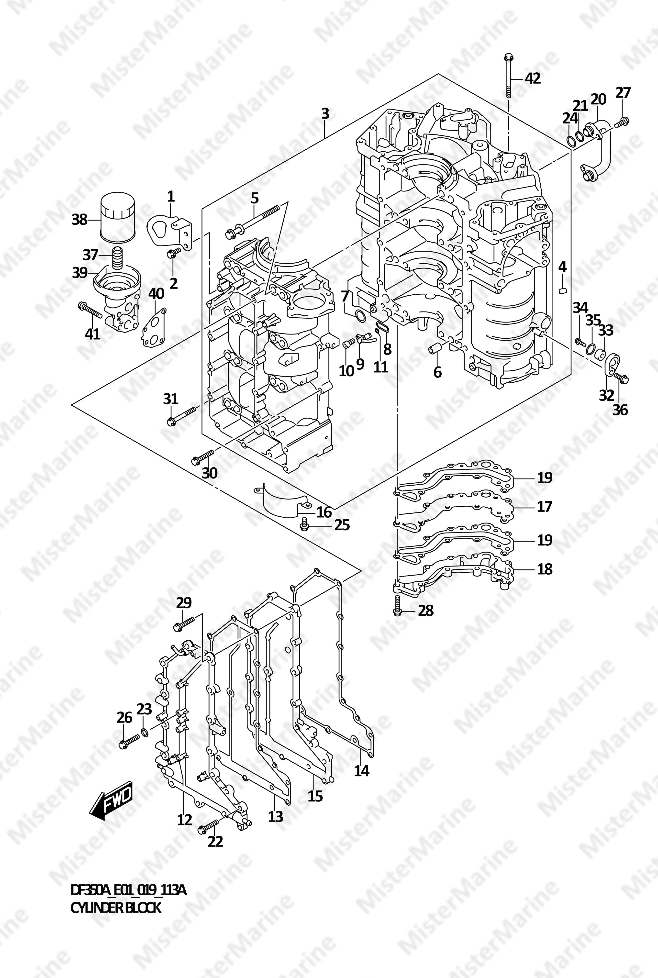 FIG.113A (1-B-4) CYLINDER BLOCK