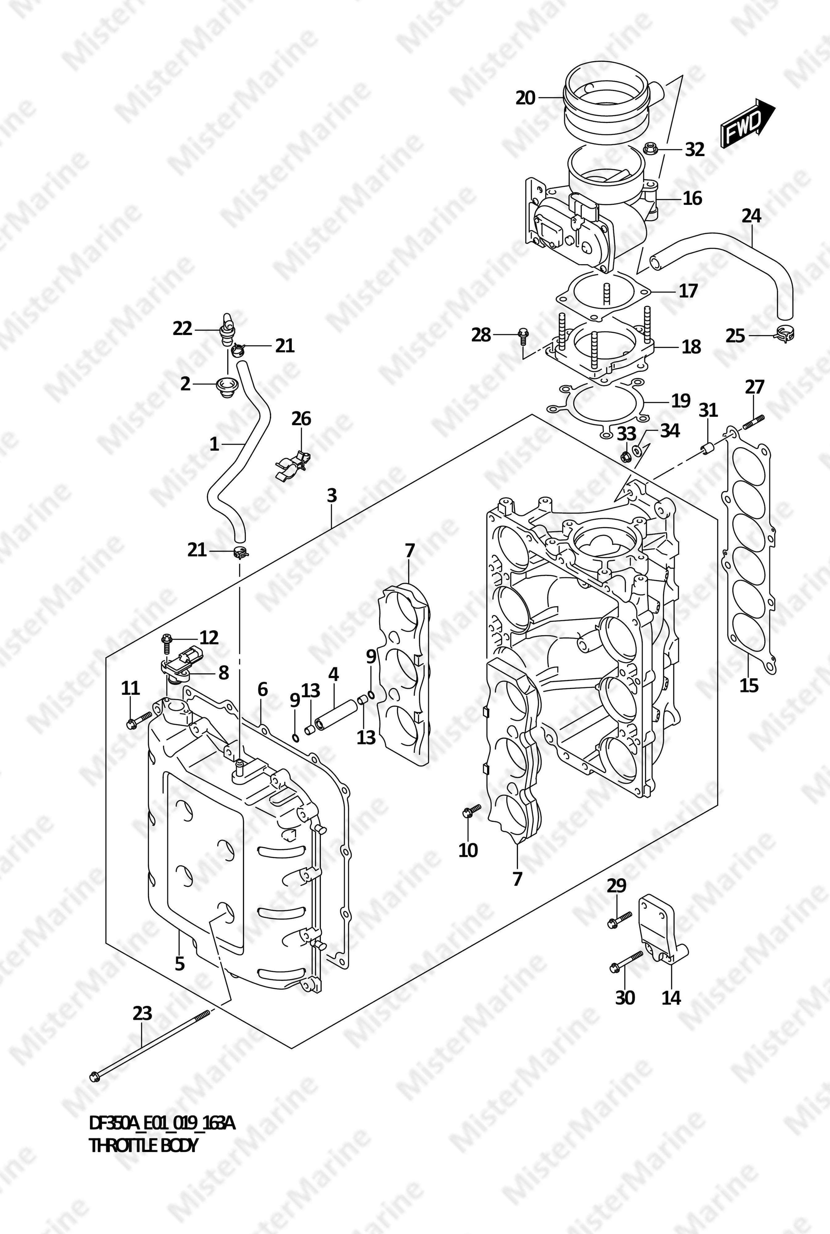 FIG.163A (1-C-14) THROTTLE BODY