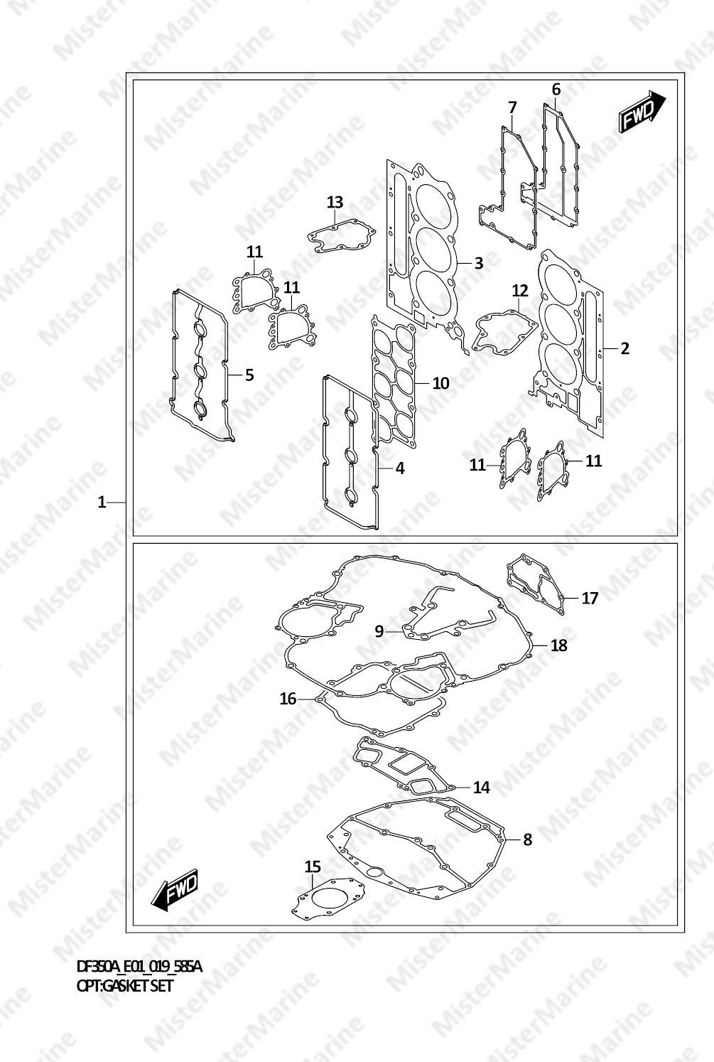 FIG.585A (1-G-10) OPT:GASKET SET