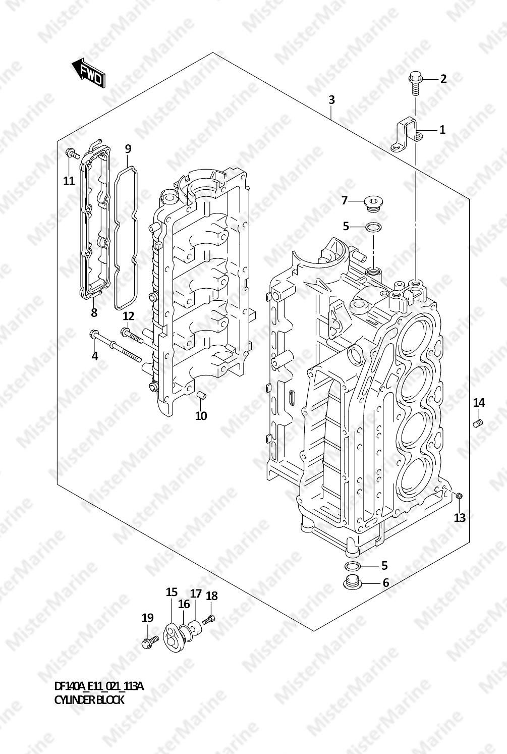 FIG.113A (1-B-3) CYLINDER BLOCK