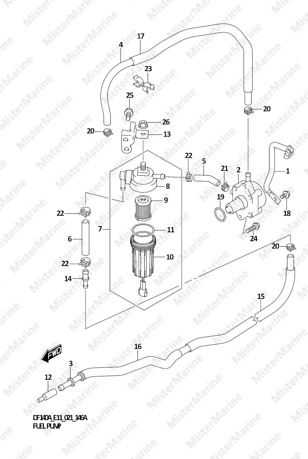 FIG.146A (1-C-4) FUEL PUMP (E01,E03,E11)