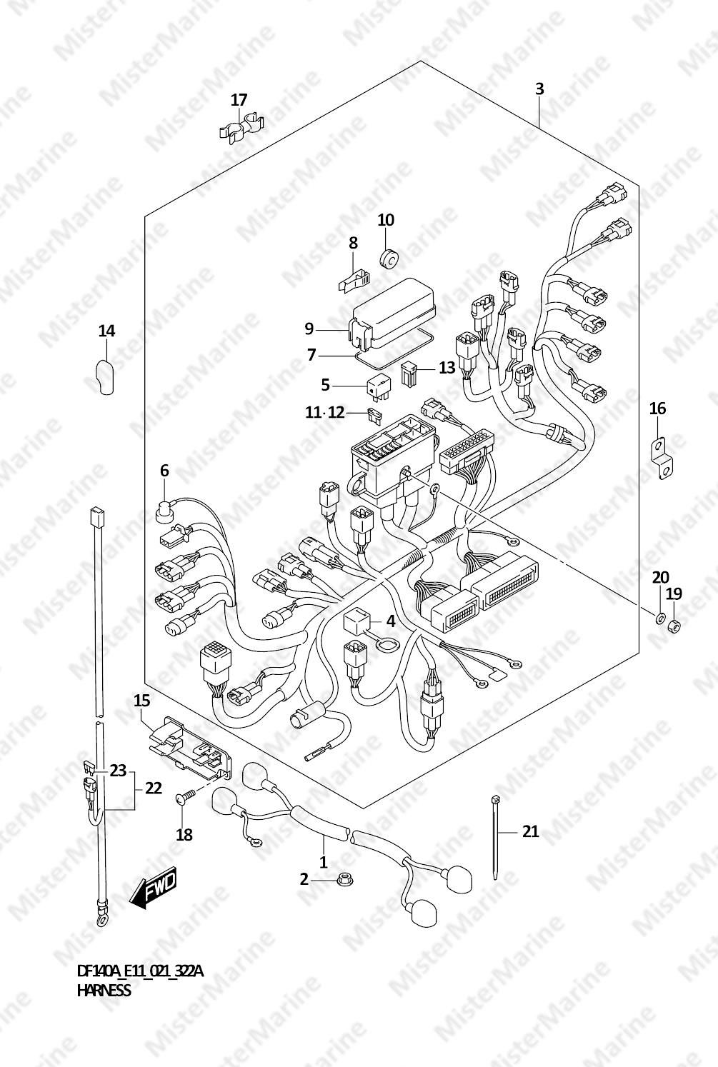 FIG.322A (1-E-8) HARNESS (DF100AT)